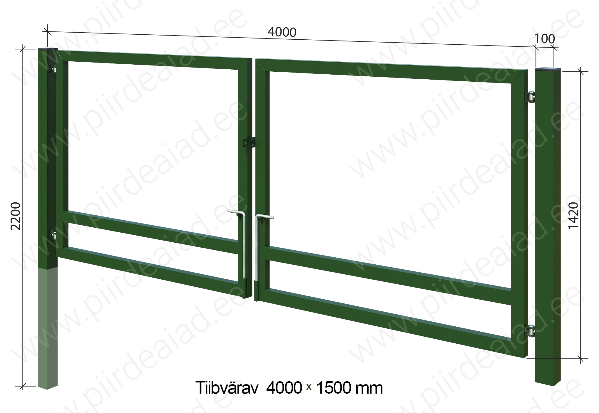 Autovärav 4000x1500mm ZN/Ral