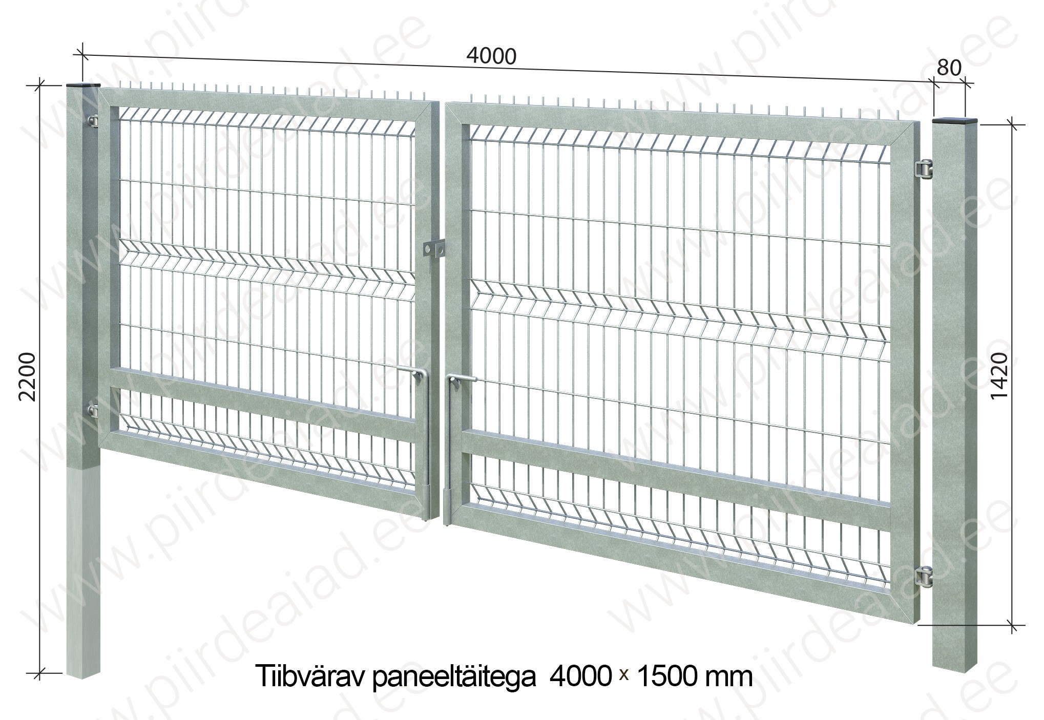 Tiibvärav paneeliga kuumtsink